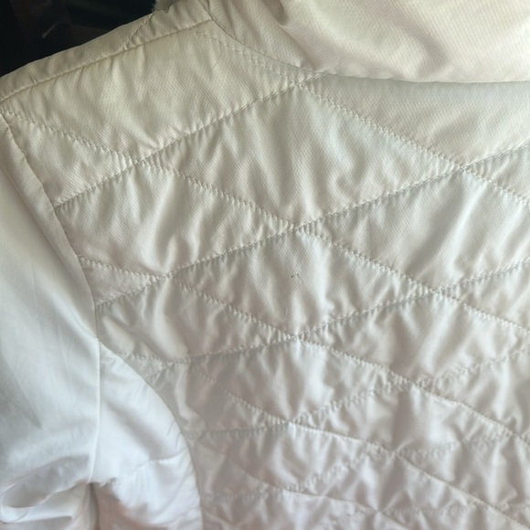 North Face Womens Mossbud Fleece Reversible Wind Resistant Full Zip Jacket White - Picture 7 of 13